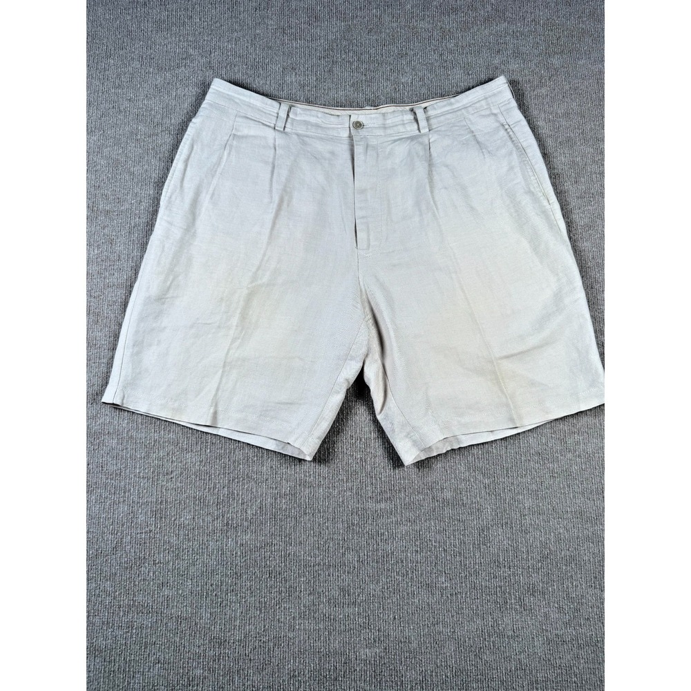 Tommy Bahama‎ Shorts Mens 38 in x 9 in Oatmeal 75% Linen 25% Silk Lightweight